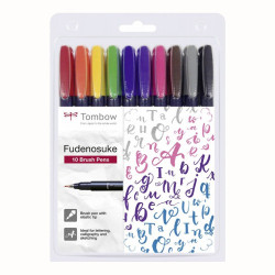 Tombow Fudenosuke flamaster brush pen zestaw 10 pisaków - sklep plasty