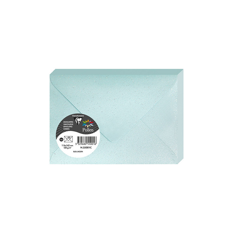 Clairefontaine pollen glitter envelopes 114x162mm 120g 20 pieces