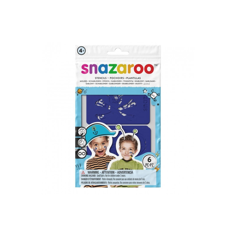Snazaroo zestaw 6 szablonów przygoda boy - sklep plastyczny - szał dla
