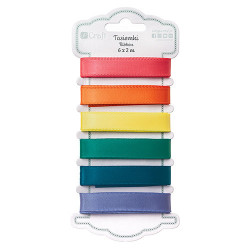 DP Craft satynowe brights zestaw tasiemek 6 x 2m - sklep plastyczny -