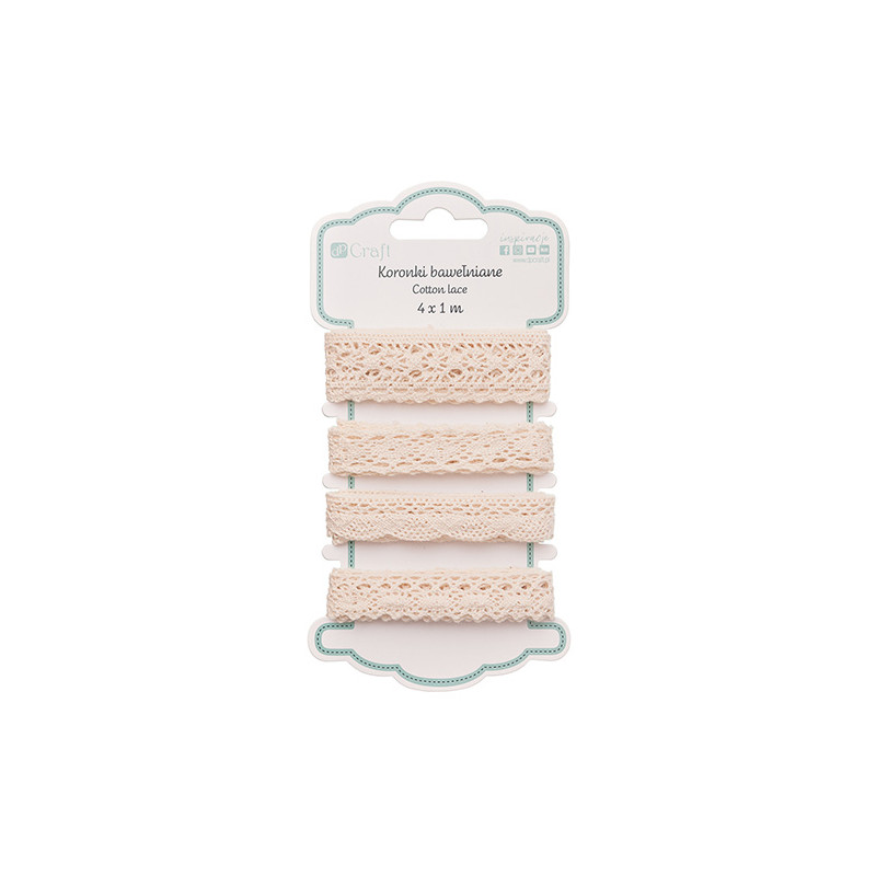 DP Craft koronki bawełniane antique beige 4 x 1m - sklep plastyczny -