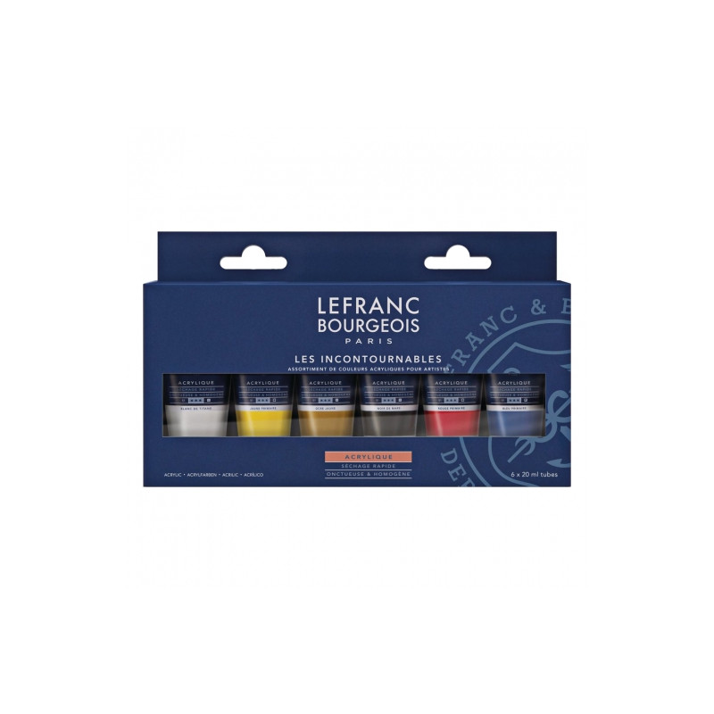 Lefranc&Bourgeois zestaw farb akrylowych fine 6x20ml - sklep plastyczn