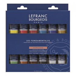 Lefranc&Bourgeois zestaw farb akrylowych fine 12x20ml - sklep plastycz