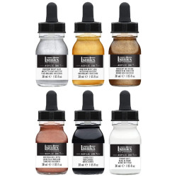 Liquitex iridescents zestaw tuszy akrylowych 6x30ml - sklep plastyczny