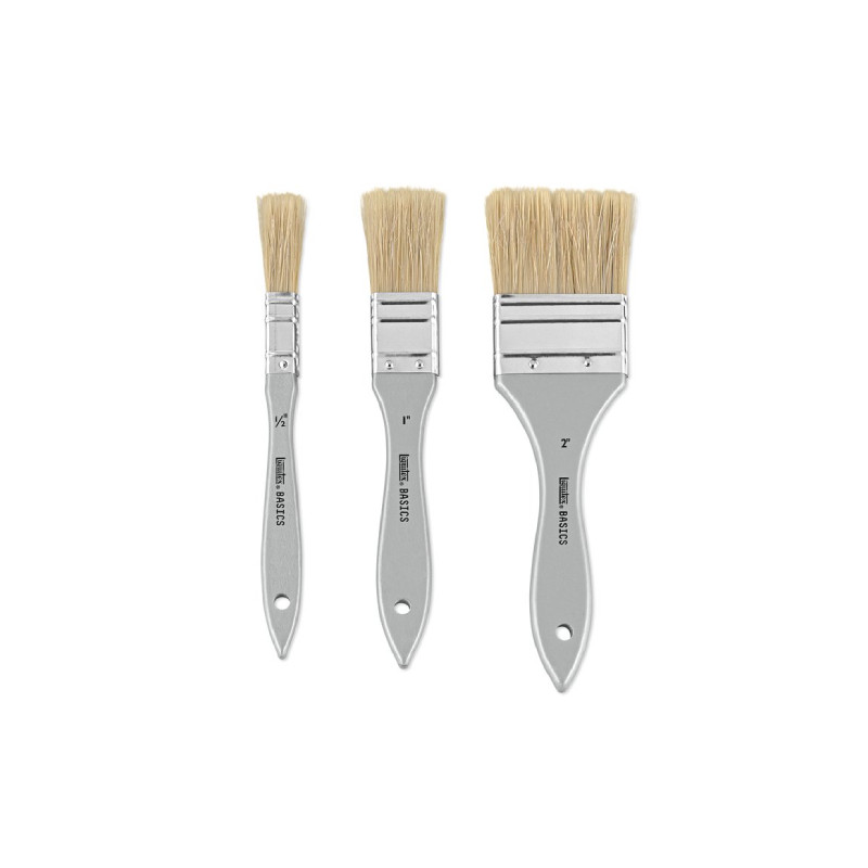 Liquitex zestaw 3 naturalnych pędzli płaskich - sklep plastyczny - sza