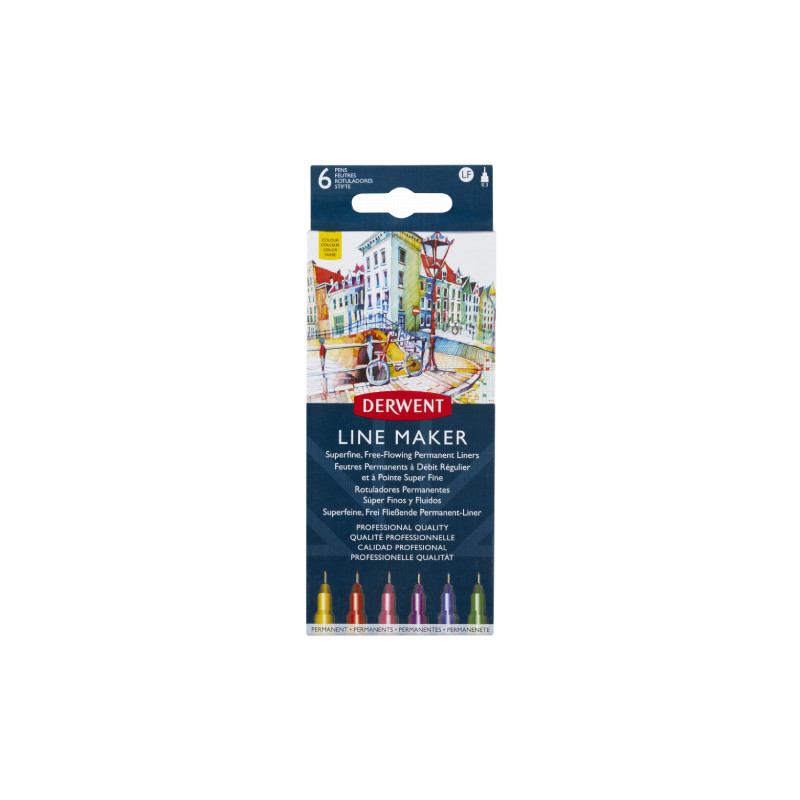 Derwent graphik line marker zestaw 6 sztuk - sklep plastyczny - szał d