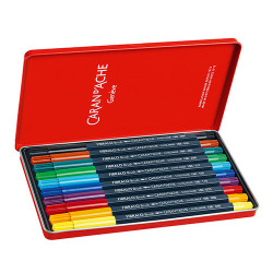 Caran d'Ache fibralo brush zestaw 10 flamastrów metal opak - sklep pla