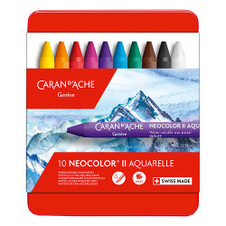 Caran d'Ache neocolor II wax pastels 10 pieces metal case