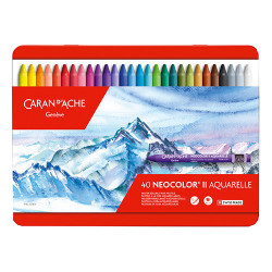 Caran d'Ache neocolor II wax pastels 40 pieces metal pack