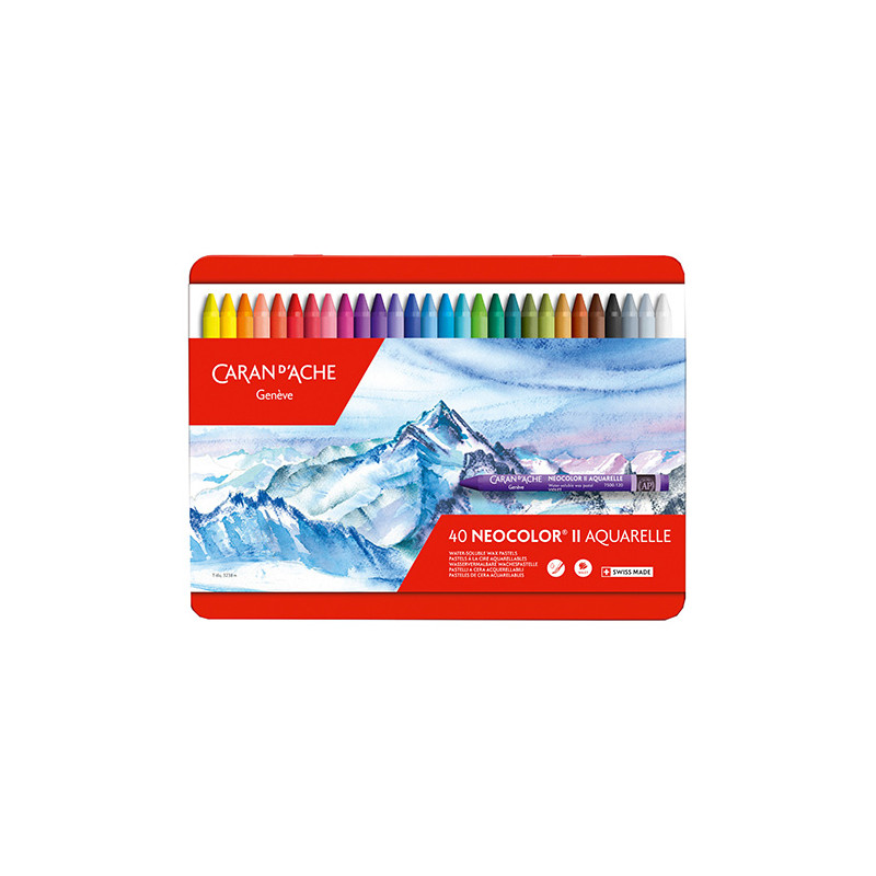 Caran d'Ache neocolor II wax pastels 40 pieces metal pack