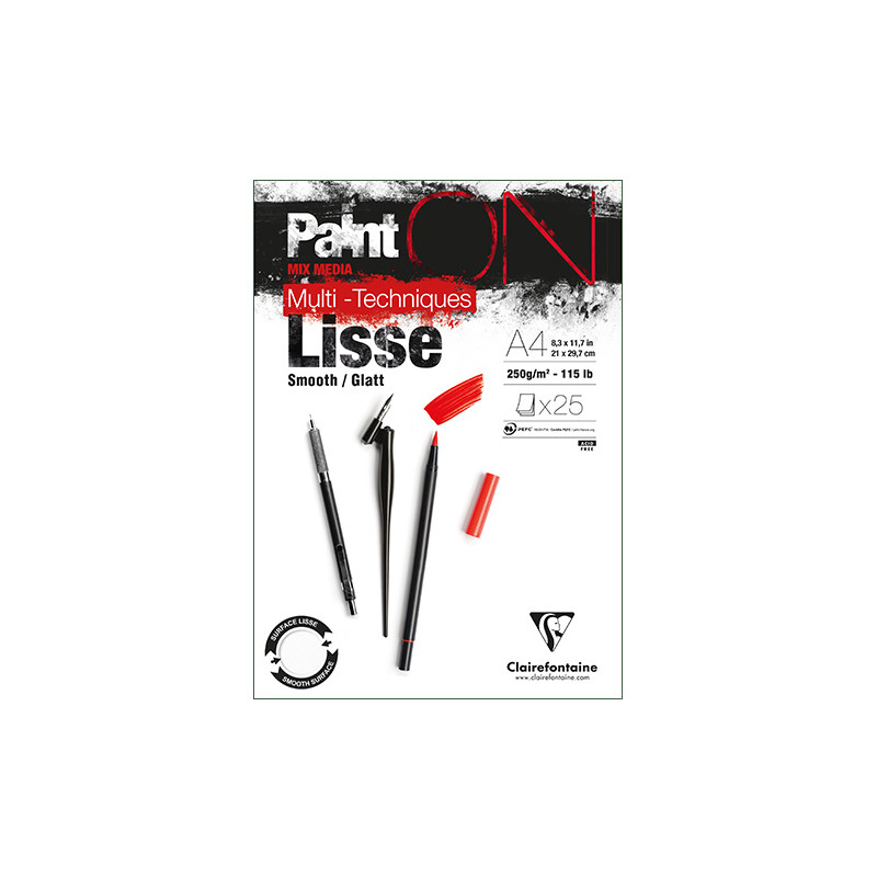 Blok Clairefontaine paint on lisse smooth 250g 25 arkuszy - sklep plas