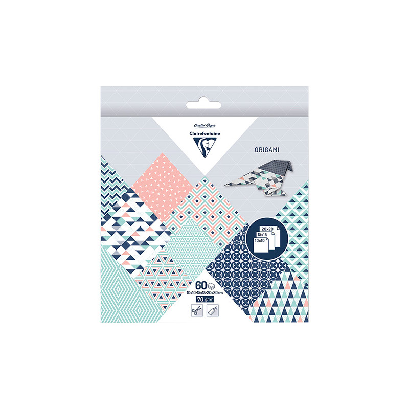 Clairefontaine origami prism 10x10,15x15,20x20 70g 60 sheets