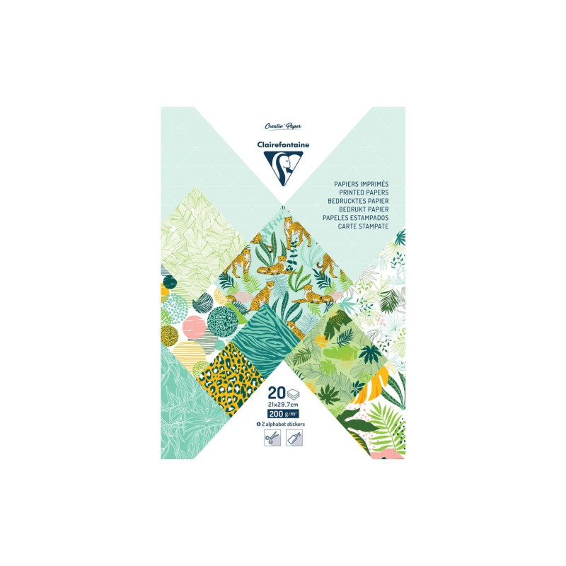 Clairefontaine, decorative paper - exotic freshness A4 20 sheets