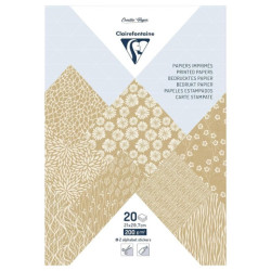 Clairefontaine papier dekoracyjny kraft floral A4 20 arkuszy - sklep p
