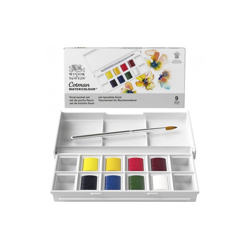 Winsor&Newton cotman floral zestaw 8 półkostek - sklep plastyczny - sz