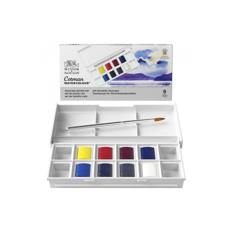 Winsor&Newton cotman skyscape zestaw 8 półkostek - sklep plastyczny -