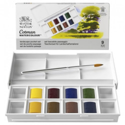 Winsor&Newton cotman landscape zestaw 8 półkostek - sklep plastyczny -