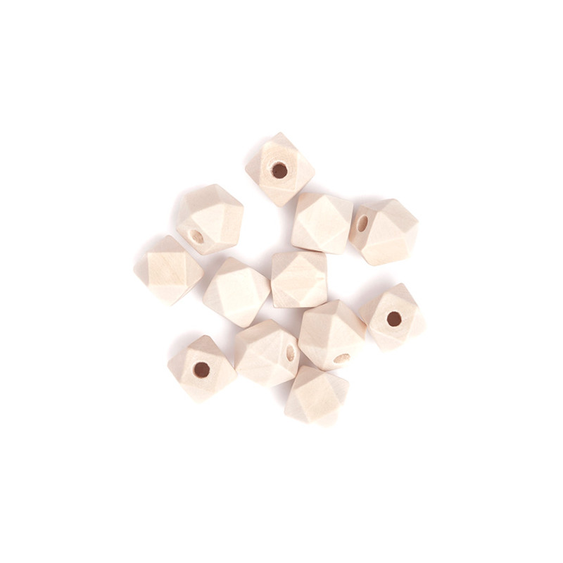 DP Craft Wooden Geometric Beads 12mm 12pcs