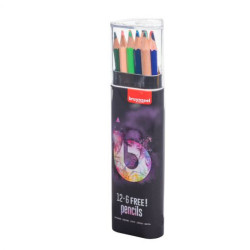 Bruynzeel set of 12 + 6 crayons in a metal tube