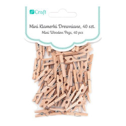 DP Craft klamerki drewniane naturalne mini 2,5cm 40 sztuk