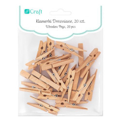 DP Craft klamerki drewniane naturalne 4.8cm 20 sztuk