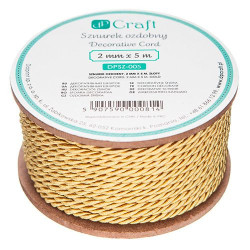 DP Craft sznurek ozdobny 2mm x 5m złoty