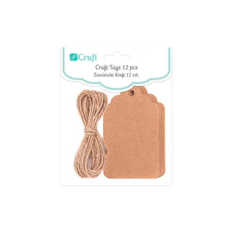 DP Craft kraft pendants signboard with string 12 pieces