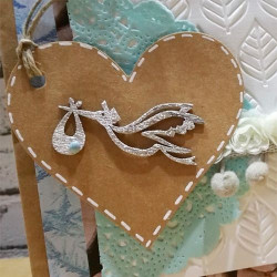 DP Craft kraft heart pendants with string 12 pieces