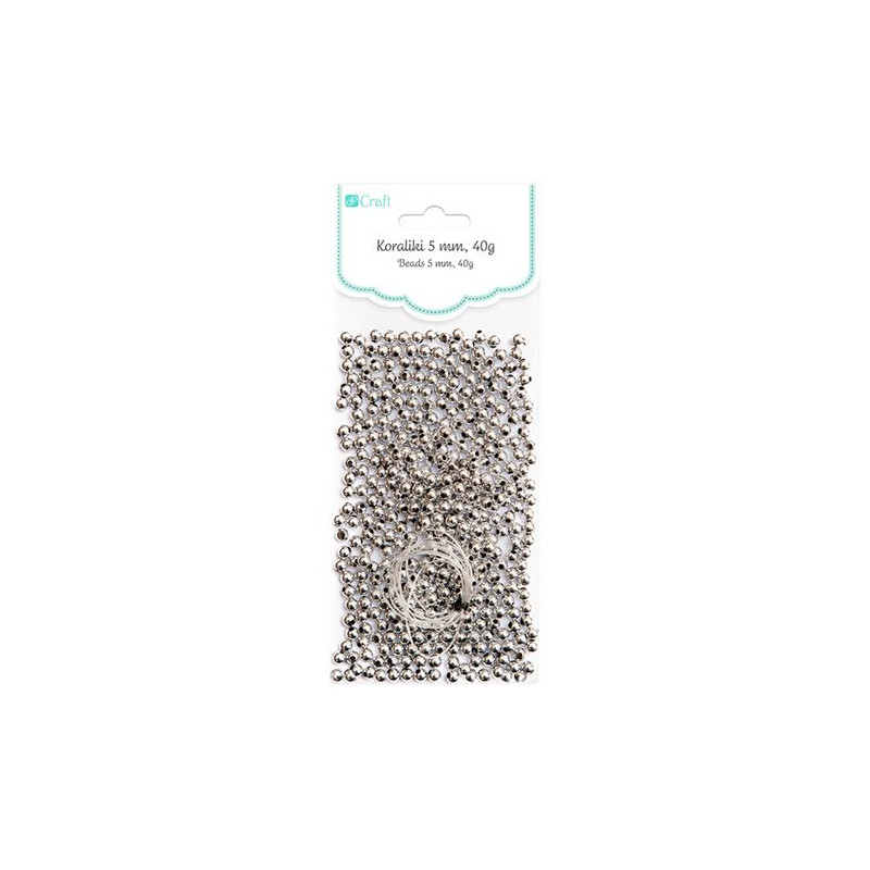 DP Craft koraliki srebrne 5mm 40g