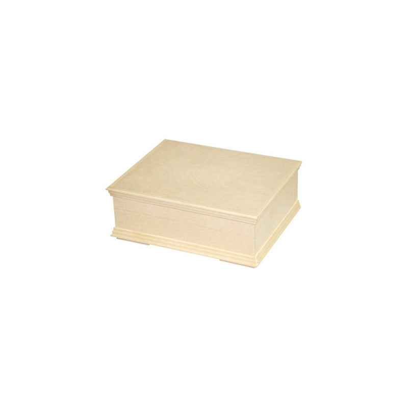 A simple, medium wooden casket