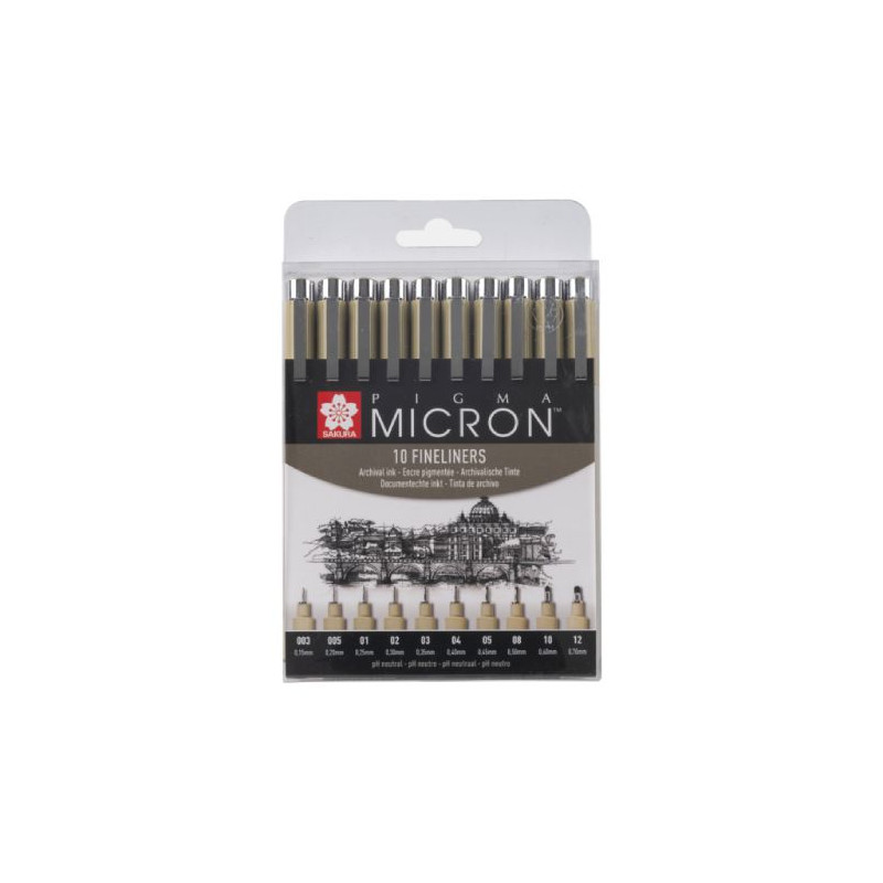 Sakura pigma micron set of 10 fineliners