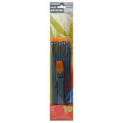Pinceaux set of gold synthetic brushes for acrylic paints 10 pcs