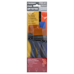 Pinceaux set of 3 synthetic gold brushes