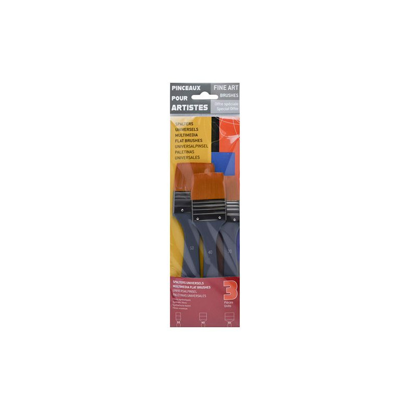 Pinceaux set of 3 synthetic gold brushes