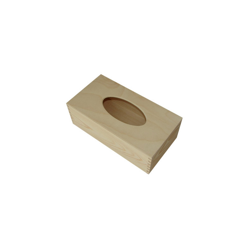 Wooden box for rectangular tissues