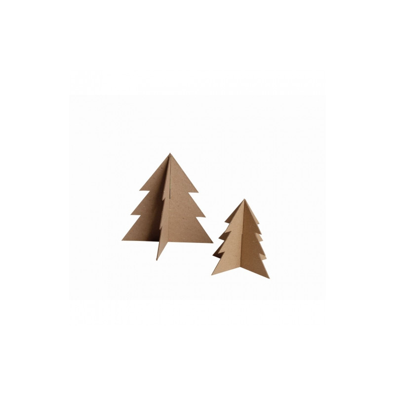 Happy Color set of cardboard shapes 3D christmas tree 2 pcs 18 and 13