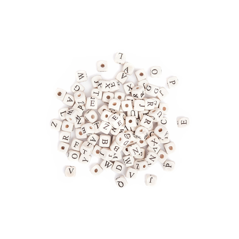 DP Craft Wooden Letter Beads 10mm 100 pieces
