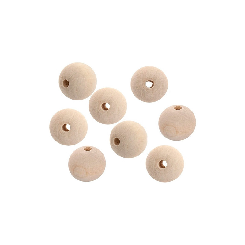 DP Craft drewniane koraliki kulki 30mm 8 sztuk - sklep plastyczny - sz