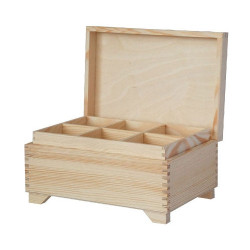 Drewniany kufer 30x20 cm 2 wkładki - sklep plastyczny - szał dla plast