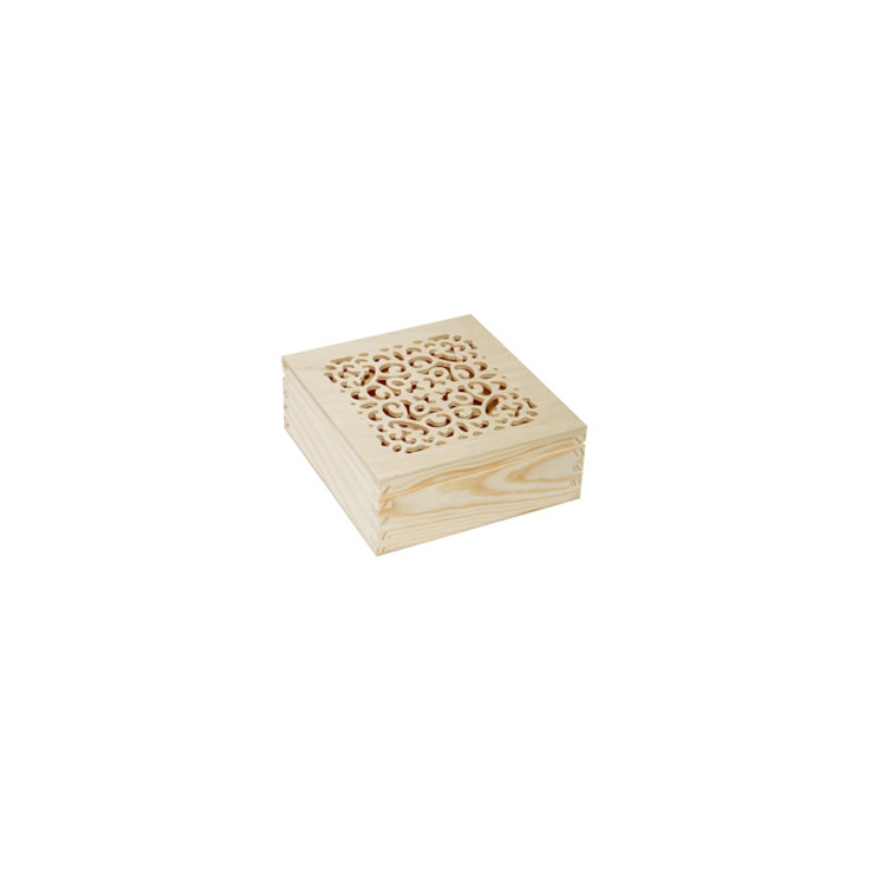 Kaseta 15x15x6 cm ażurowe wieko - sklep plastyczny - szał dla plastykó