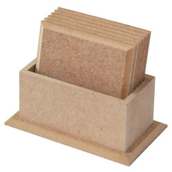 Pudełko + 6 podkładek mdf - sklep plastyczny - szał dla plastyków