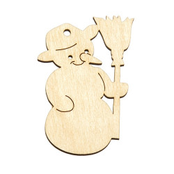 Zawieszka bałwanek z miotłą 7,5x5,5cm - sklep plastyczny - szał dla pl