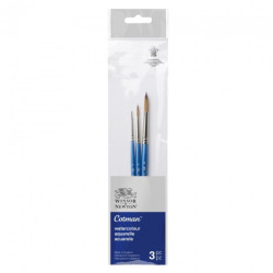 Winsor&Newton cotman zestaw 3 pędzli okrągłych- sklep plastyczny - sza