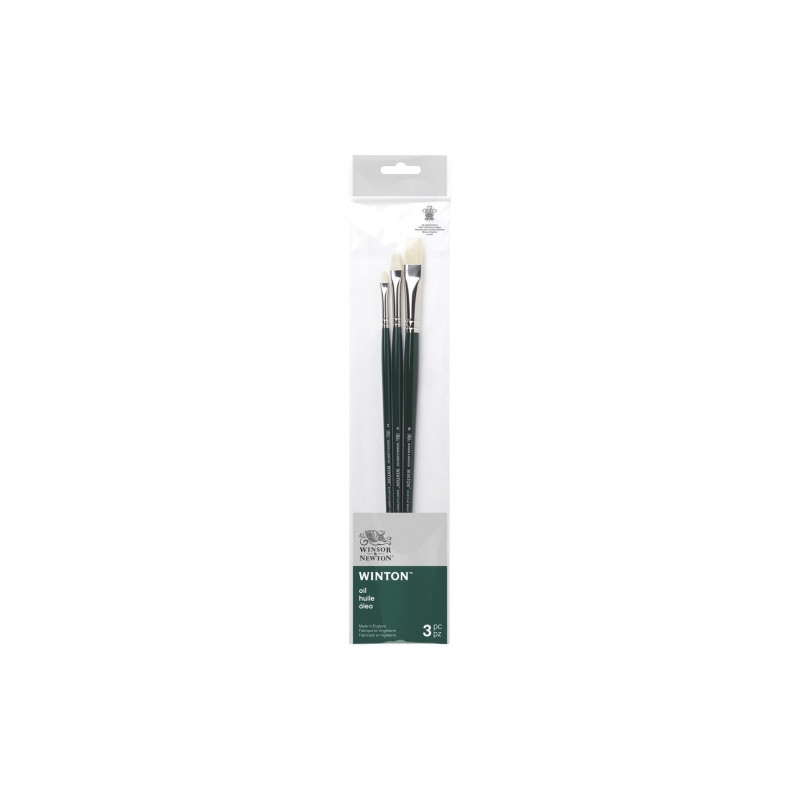 Winsor&Newton winton zestaw 3 pędzli długa rączka - sklep plastyczny -