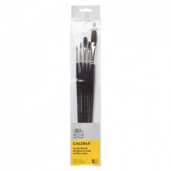 Winsor&Newton galeria zestaw 5 pędzli długa rączka - sklep plastyczny