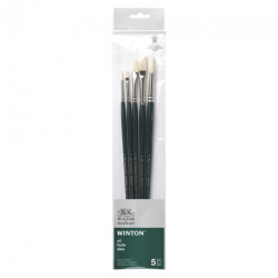 Winsor&Newton winton zestaw 5 pędzli długa rączka - sklep plastyczny -