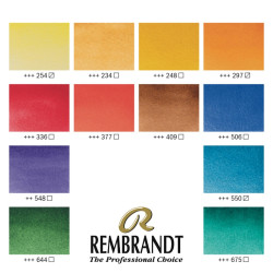 Talens rembrandt set of 12 watercolors in a half-pen landscape metal p