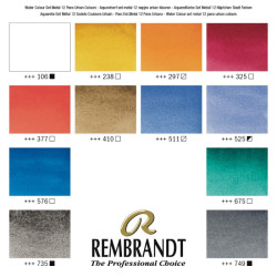 Talens Rembrandt set of 12 watercolors in a half-square, cityscape, me
