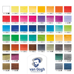 Talens Van Gogh zestaw 48 akwareli w półkostkach metalowe opakowanie -