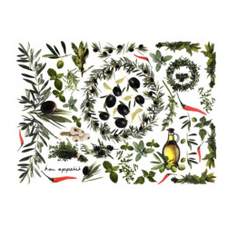 Decoupage paper A4 ITD 0115 olives herbs